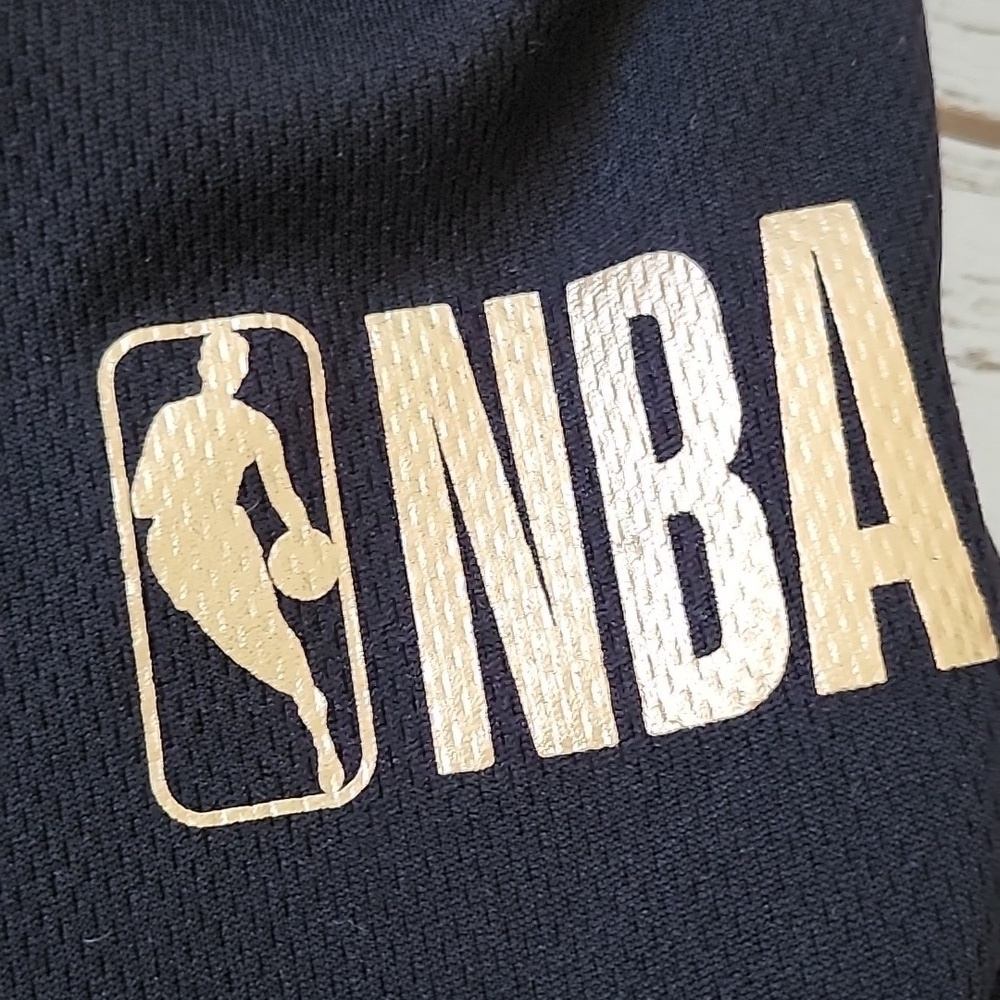 NBA black and gold basketball shorts with elastic tie waist - Picture 5 of 11